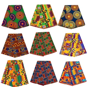 Tissu 100% coton imprimé en Stock et personnalisé/tissu à motif de pierres de cire d'ankara/tissu africain à imprimés de cire véritable Style Ghana