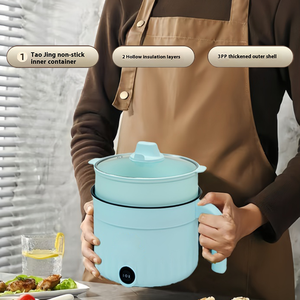 Mini-<span class=keywords><strong>cuiseur</strong></span> électrique léger avec revêtement antiadhésif et couvercle en verre trempé pour la maison - Product Image 5