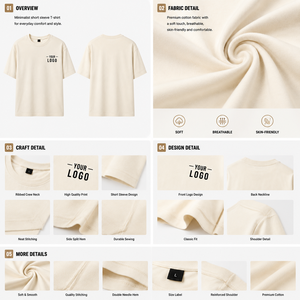 180 GSM Ringspun Custom Combed <b>Tshirts</b> Soft 100% Cotton Oversized Crew Neck Tee Premium Blank Custom Logo Private Label - Product Image 2