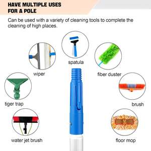 Outil de nettoyage pour toit de fenêtre en verre brosse en verre extérieure équipement de lavage Kit de poteau alimenté en eau Kit de nettoyage de panneau solaire réglable - Product Image 5