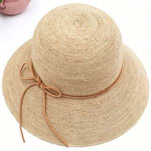 Nouveau Chapeau Bob de Pêcheur Été 2025 en Paille Fine Tressée à la Main, Protection Solaire, Bord Large, pour Plage et Bord de Mer - Product Image 4