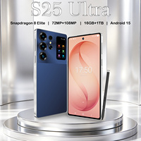 Smartphone S25 Ultra avec stylet, écran LCD HD 6,9 pouces 120Hz, Android 15, 16 Go RAM, 1 To Stockage, 108 MP, 8000 mAh+, MTK Dimensity Deca Core, 5G Dual