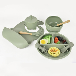 Set di <span class=keywords><strong>otto</strong></span> <span class=keywords><strong>pezzi</strong></span> di stoviglie in silicone per bambini con ventosa e coperchio, stoviglie in silicone per bambini - Product Image 4