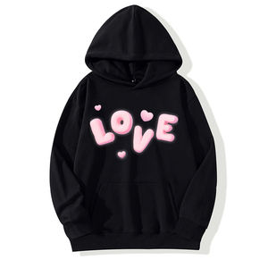 Sweat-shirt à capuche en tricot ample pour homme et femme, printemps, ODM, manches longues, imprimé amour, chaud - Product Image 1