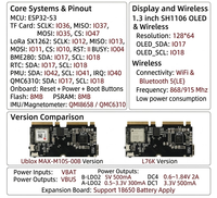 Carte de développement ESP32-S3 LoRa SX1262 868MHz 915MHz, module GPS GNSS U-blox L76K avec WiFi BT pour le suivi d'actifs IoT