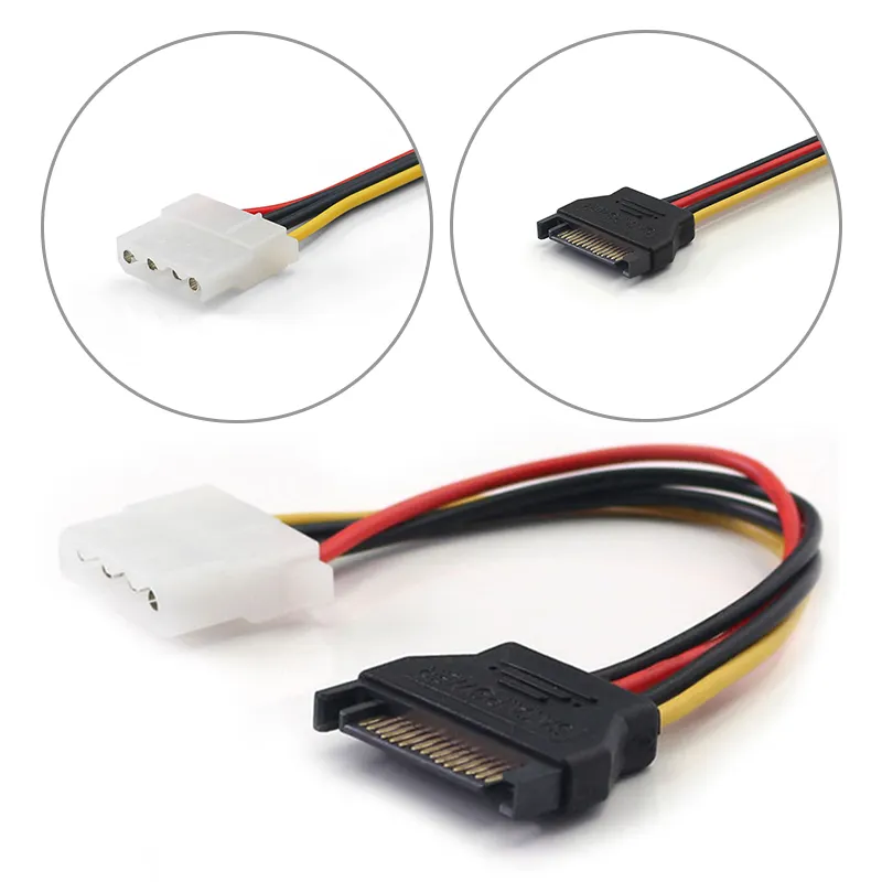 Cáp Mở Rộng SATA Nối Tiếp ATA 15pin Nam Sang Molex IDE 4pin/6PIN Nữ Cung Cấp Năng Lượng Cho Ổ Cứng Ổ Cứng