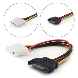 SATA Power Extension Cable Serial ATA 15pin Male to Molex IDE 4pin/6PIN Female Power Supply for HDD Hard Disk Hard Drive