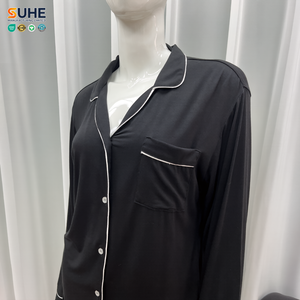 Pyjama en modal tricoté pour femme SUHE PJ-001, manches longues, taille élastique, séchage rapide, doux, respirant, personnalisable, pour l'hiver/le printemps/l'automne/l'été - Product Image 3