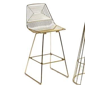 Tabouret de bar en fil métallique Comehome, chaise de salle à manger pour hôtel, centre commercial, durable, hauteur comptoir - Product Image 1