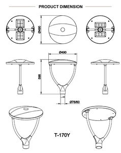 Nouveau design Vente en gros Éclairage <span class=keywords><strong>urbain</strong></span> <span class=keywords><strong>Prix</strong></span> d'usine Lampe <span class=keywords><strong>solaire</strong></span> classique de style européen Poteau de jardin Lumière - Product Image 3
