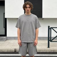 Shorts de sport en molleton français pour homme avec logo personnalisé, broderie vieillie, séchage rapide, respirant, taille élastique, longueur genou