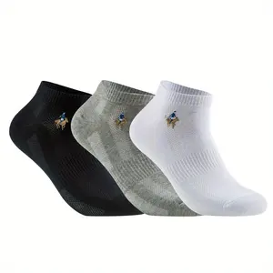Cotton Custom Socks Low MOQ Socks Fashion Embroidery Ankle Business Dress Socks For Men