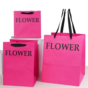 JOYWOOD Festival Bouquet di fiori borsa regalo con lettere inglesi Barbie rosa manico borsa per la confezione di fioristi e negozi di fiori - Product Image 4