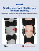 Attelle de genou orthopédique médicale professionnelle à articulation ROM, immobilisateur et stabilisateur de genou réglable pour la récupération des lésions des ligaments croisés antérieurs (LCA) et de l'arthrose (OA)
