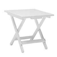 Mini table de camping blanche pliante en bois pour cour, petite table portable adaptée au jardin de porche