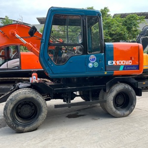 Excavadora Usada en Buen Estado HITACHI EX100WD de 10 Toneladas, Excavadora de Ruedas de Segunda Mano de Alta Calidad con Entrega Global - Product Image 4