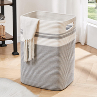 Panier à linge tissé de grande taille carré, vente chaude 2024, corde de coton, panier de rangement pour vêtements, panier de rangement pour jouets