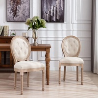 Chaise de salle à manger Louis Baroque en bois massif, design antique, dossier rond, vente en gros