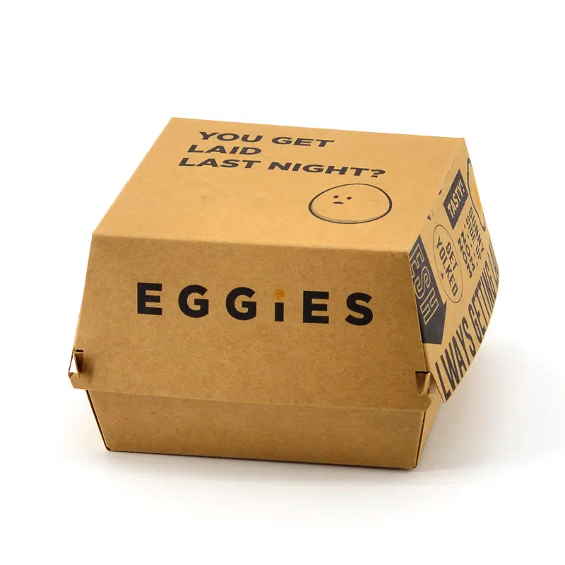 На заказ раскладушка Гофрированная коробка для гамбургеров одноразовая коробка для еды на вынос упаковка