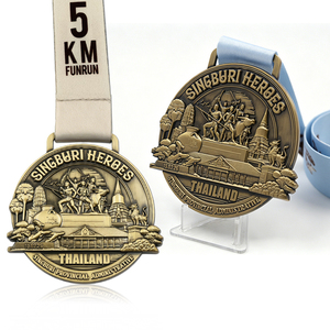Medalla de Meta Personalizada para Maratón y Carreras, de Aleación de Zinc con Epoxy Impreso, Trofeo Deportivo para Corredores con Cordón Sublimado - Product Image 1