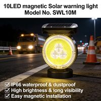 Balise solaire réfléchissante prismatique haute intensité blanche avec base magnétique, visibilité 800 m, éclairage LED clignotant IP66 pour le trafic