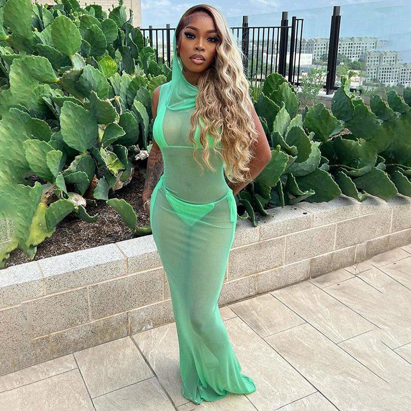 Shop Our Collection of Maxi Dress Woman - See through Hoodie