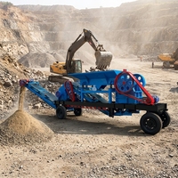 Concasseur à mâchoires mobile sur roues à moteur diesel - Mini concasseur de roche professionnel pour site d'extraction aurifère isolé - Broyeur à marteaux
