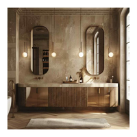 Meuble de salle de bain sous-évier classique avec miroir, personnalisable, fournisseur de meubles pour la maison