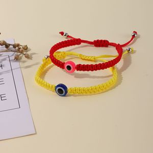 Bracelet personnalisable en corde rouge porte-bonheur avec perles œil <span class=keywords><strong>turc</strong></span> bleu, tissé à la main, pour femme, homme, couple, bijou de poignet pour mariage - Product Image 4
