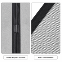 Moustiquaire magnétique en fibre de verre pour porte, anti-insectes, auto-adhésive, rideau de porte en maille, vente en gros