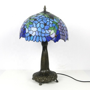 LongHuiJing 12Inch Tiffany Style Stained Glass Dome LED <b>Table</b> <b>Lamp</b> 2700K Warm White E27 Bulb <b>Base</b> 600 Lumens Flexible - Product Image 2