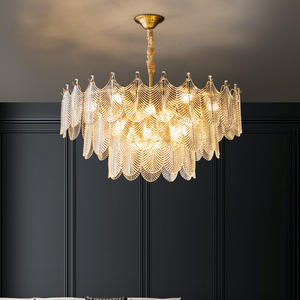Lustre Villa Moderne Minimaliste Tout en Cuivre et Verre, Luminaire Élégant et Luxueux pour Salle à Manger Haut de Gamme et Salon, Suspension - Product Image 6