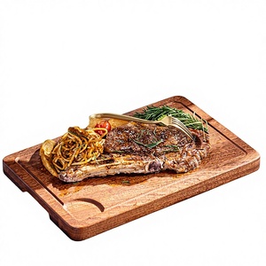 <span class=keywords><strong>Assiette</strong></span> à steak artisanale en bois de noyer noir durable, plateau de service rectangulaire en bois massif, logo personnalisé, qualité hôtelière - Product Image 6