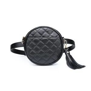 Circle Crossbody Bag Custom Pattern OEM Women Round PU Leather Waist