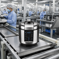 Autocuiseur Électrique Multifonction 14-en-1 en Acier Inoxydable 1000W 6L pour Viande, Légumes et Céréales