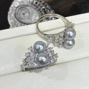 WENCHI 11700 DIY Accessory S925 Silver <b>Ring</b> Empty Holder <b>11</b>-13mm Round for Loose Pearls - Product Image 1