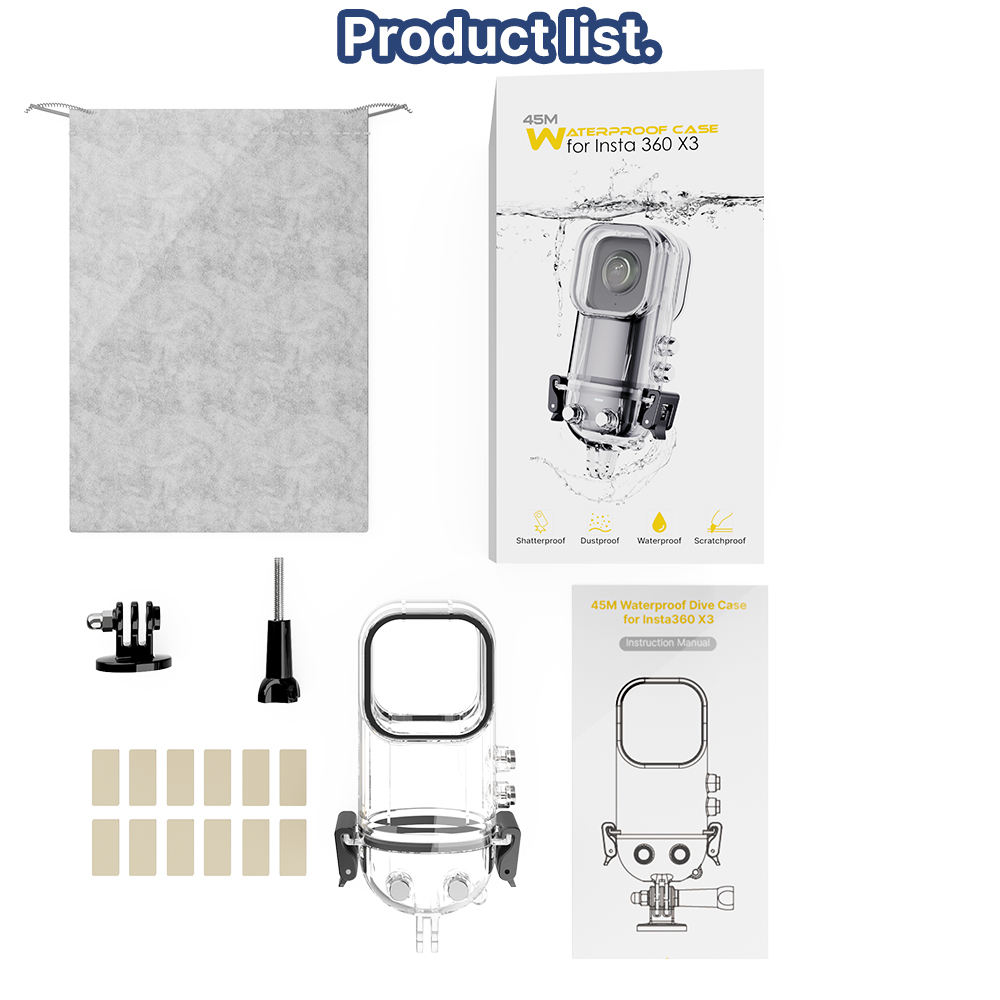 40M Waterproof Underwater Replacement Dual Lens Cage VR Action Camera Insta 360 One X3 Accessories Dive Case for Insta360