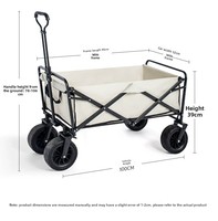 Chariot de pique-nique pliable BTYP TC-11 en métal pour le camping en plein air, chariot portable pour véhicule, petite remorque avec roues pivotantes