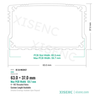 Boîtier en aluminium CNC monobloc 63*37mm avec coque intégrée en surface anodisée pour cartes de signal et d'alimentation
