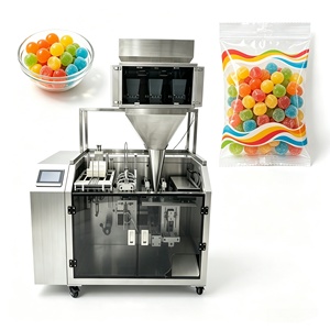 Machine d'emballage entièrement automatique pour bonbons gélifiés, nougats et chocolats en granulés, avec fermeture éclair, pour sachets préformés Doypack - Product Image 1
