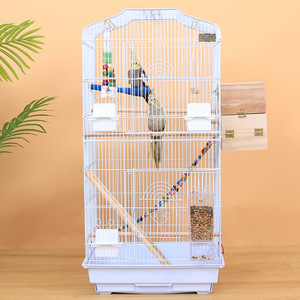 Vente en gros d'usine Cadre en métal Cage à oiseaux blanche/noire Cage à oiseaux perroquet avec bon paysage - Product Image 5