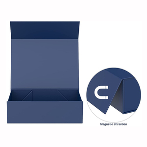 Boîte cadeau pliante en carton recyclable avec logo imprimé personnalisé multicolore, fermeture magnétique, laminage mat - Product Image 3