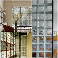 Bloc de verre creux clair 190*190*80mm blocs de verre décoratifs carrés motif soleil blocs de verre de construction creux pour cloison