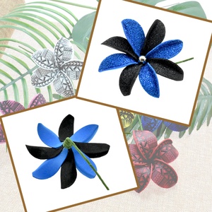 <span class=keywords><strong>Pince</strong></span> à <span class=keywords><strong>Cheveux</strong></span> Florale Hawaïenne Style Fête de Mariage Vacances Mariée en Mousse EVA Pailletée <span class=keywords><strong>Fleur</strong></span> de Frangipanier - Product Image 4