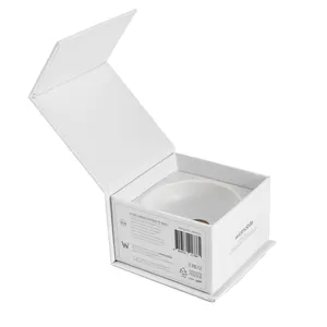 Couvercle haut de gamme en carton rigide à charnière, boîte d'emballage de bougies à fermeture magnétique rigide en carton gris avec Inserts Blister