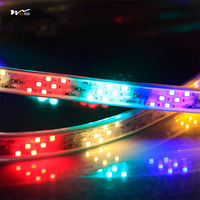 Bande LED intelligente 110V/220V, six couleurs, lumière RGB à intensité variable, étanche, panneau lumineux 144 LED/M, extérieur, avec commande vocale