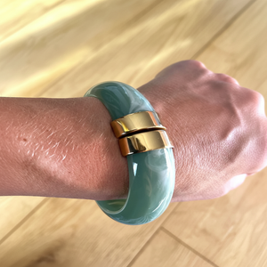 Superventas, joyería de verano 2025, pulsera cuadrada gruesa, accesorio de resina Irregular de mármol de colores, brazalete acrílico para mujer y Niña - Product Image 1