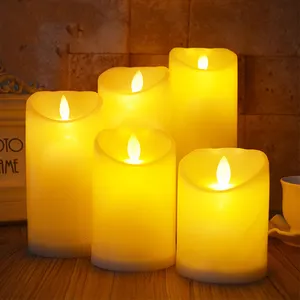 Venta caliente decoración del hogar vela sin llama con pilas parpadeo LED vela para fiesta
