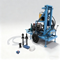 Machine de forage de puits d'eau hydraulique, moteur à essence 24HP, forage d'eau portable avec une profondeur maximale de 150m en Chine