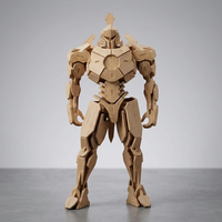 Statue de robot en bois massif assemblée, artisanat en bois fait main, œuvre d'art autoportante, décoration moderne pour la maison, idéale comme souvenir ou cadeau